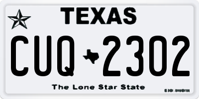 TX license plate CUQ2302