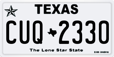 TX license plate CUQ2330