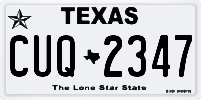 TX license plate CUQ2347