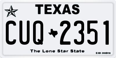 TX license plate CUQ2351