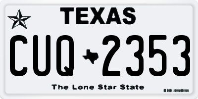 TX license plate CUQ2353