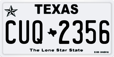 TX license plate CUQ2356