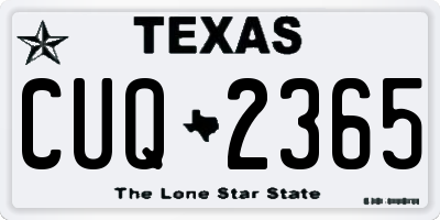 TX license plate CUQ2365