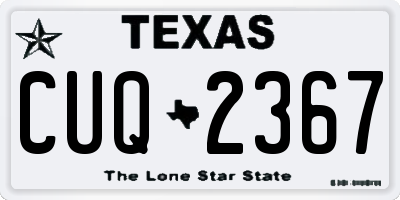 TX license plate CUQ2367