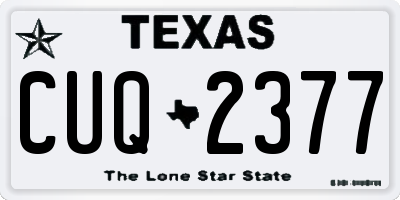 TX license plate CUQ2377