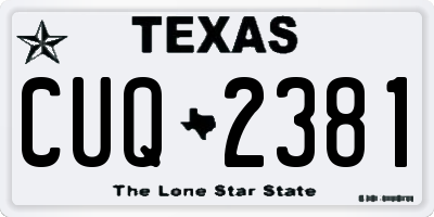 TX license plate CUQ2381