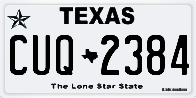 TX license plate CUQ2384