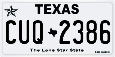 TX license plate CUQ2386