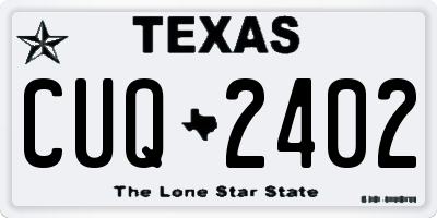 TX license plate CUQ2402