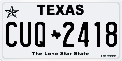 TX license plate CUQ2418