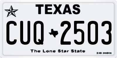 TX license plate CUQ2503