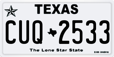 TX license plate CUQ2533