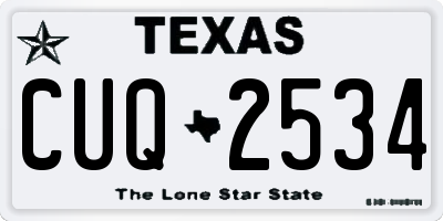 TX license plate CUQ2534
