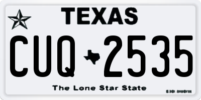 TX license plate CUQ2535