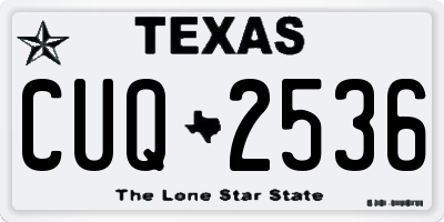 TX license plate CUQ2536