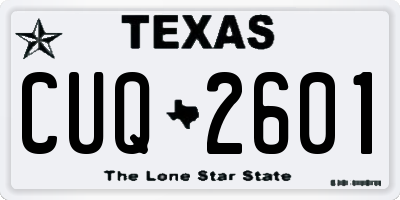 TX license plate CUQ2601