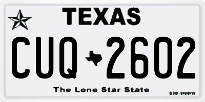 TX license plate CUQ2602