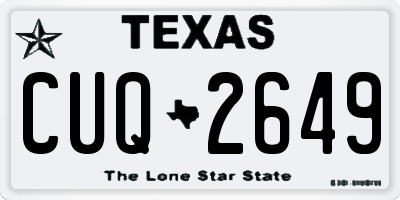 TX license plate CUQ2649