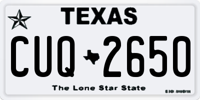 TX license plate CUQ2650