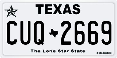 TX license plate CUQ2669