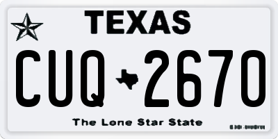 TX license plate CUQ2670