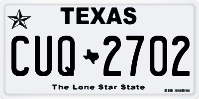 TX license plate CUQ2702