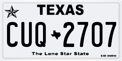 TX license plate CUQ2707