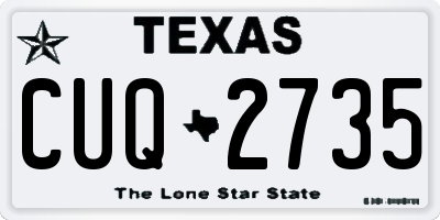 TX license plate CUQ2735