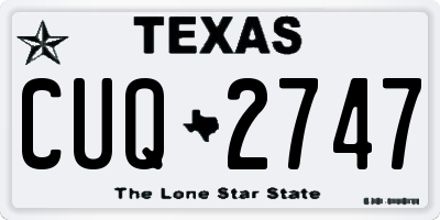 TX license plate CUQ2747
