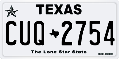 TX license plate CUQ2754