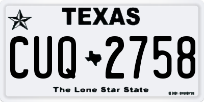 TX license plate CUQ2758