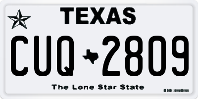 TX license plate CUQ2809