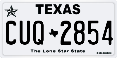 TX license plate CUQ2854