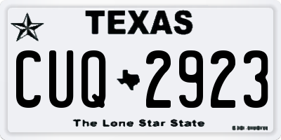 TX license plate CUQ2923