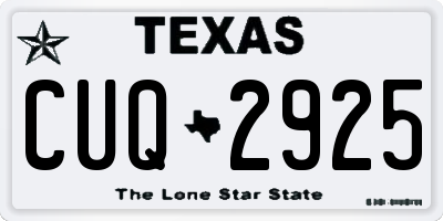 TX license plate CUQ2925