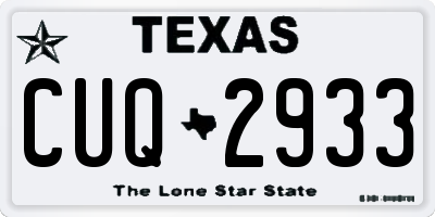 TX license plate CUQ2933