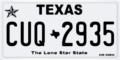 TX license plate CUQ2935