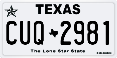TX license plate CUQ2981
