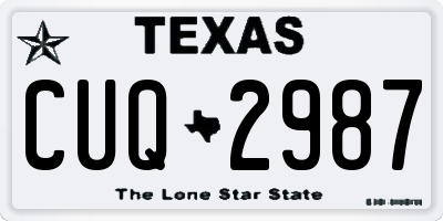 TX license plate CUQ2987