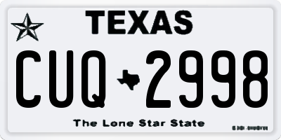 TX license plate CUQ2998