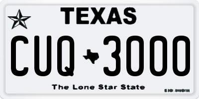 TX license plate CUQ3000