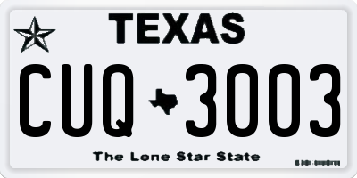 TX license plate CUQ3003