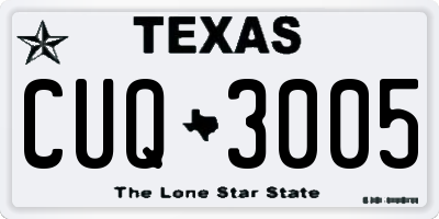 TX license plate CUQ3005
