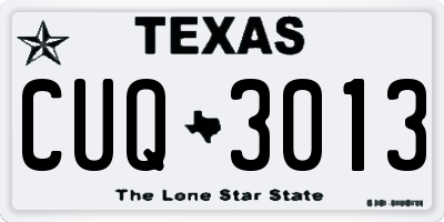 TX license plate CUQ3013
