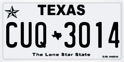TX license plate CUQ3014