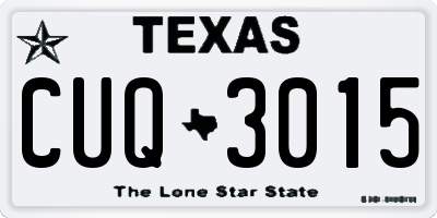 TX license plate CUQ3015