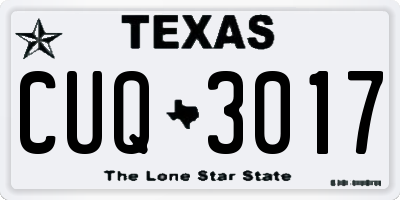 TX license plate CUQ3017