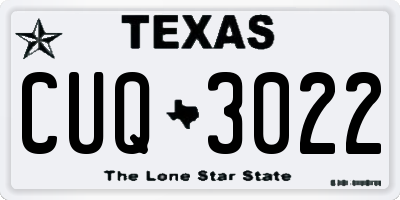 TX license plate CUQ3022