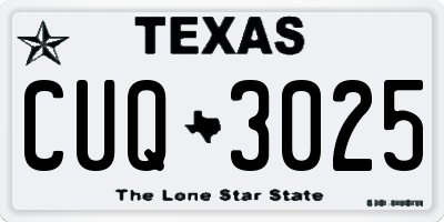 TX license plate CUQ3025