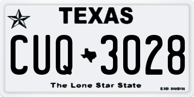 TX license plate CUQ3028